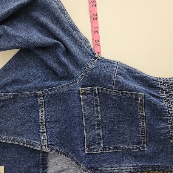 Madewell Patch Pocket V Neck Staight Ankle Zip Up Denim Jumpsuit Coveralls - Picture 10 of 12